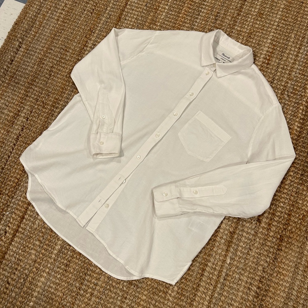 EUC Madewell oversized white button-down, size S